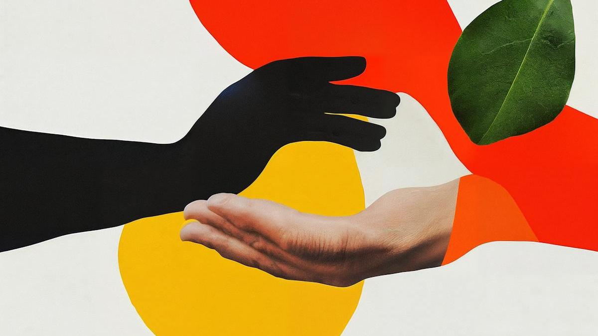 Hands collaborating on art representing co-creation with multilingual audiences