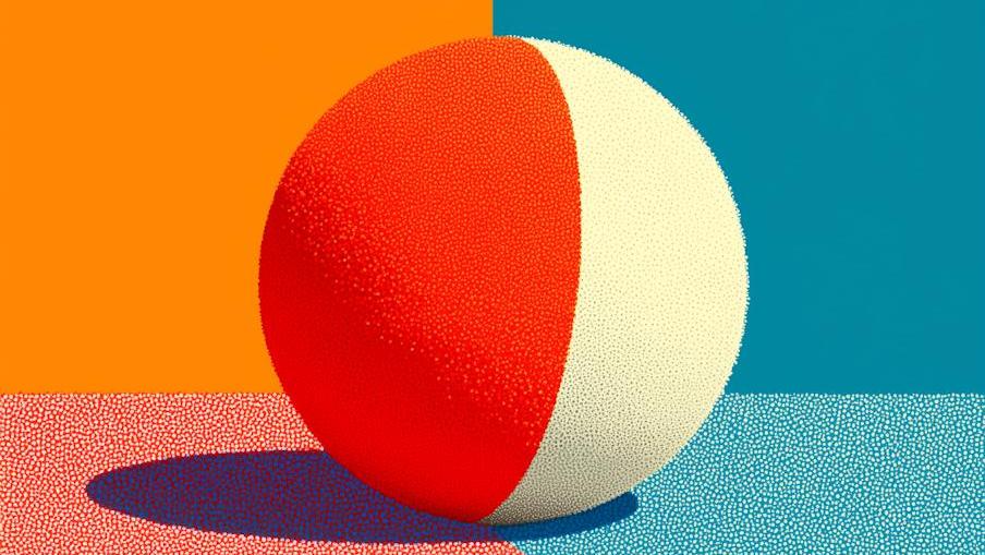 Abstract sphere with two sides representing the key differences between interpretation and translation