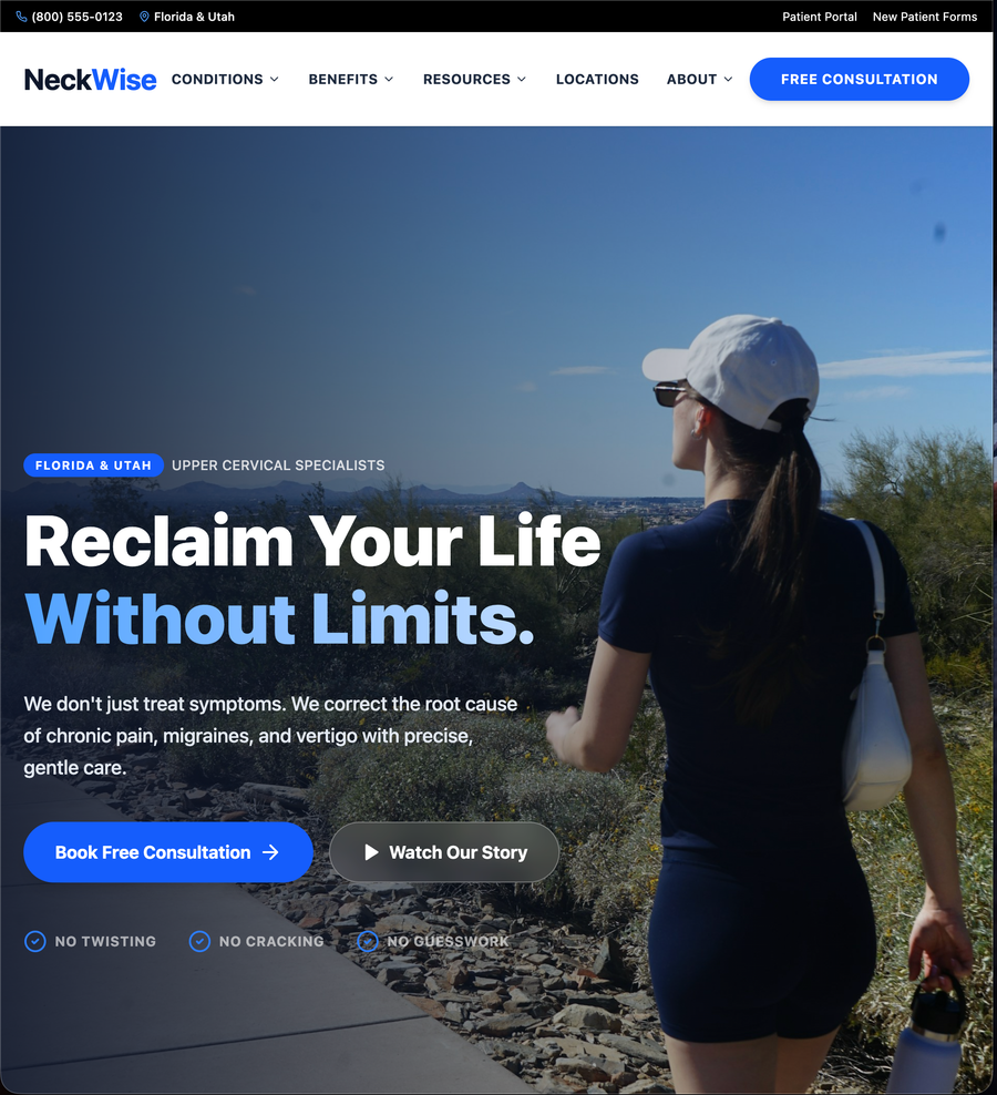 NeckWise website screenshot