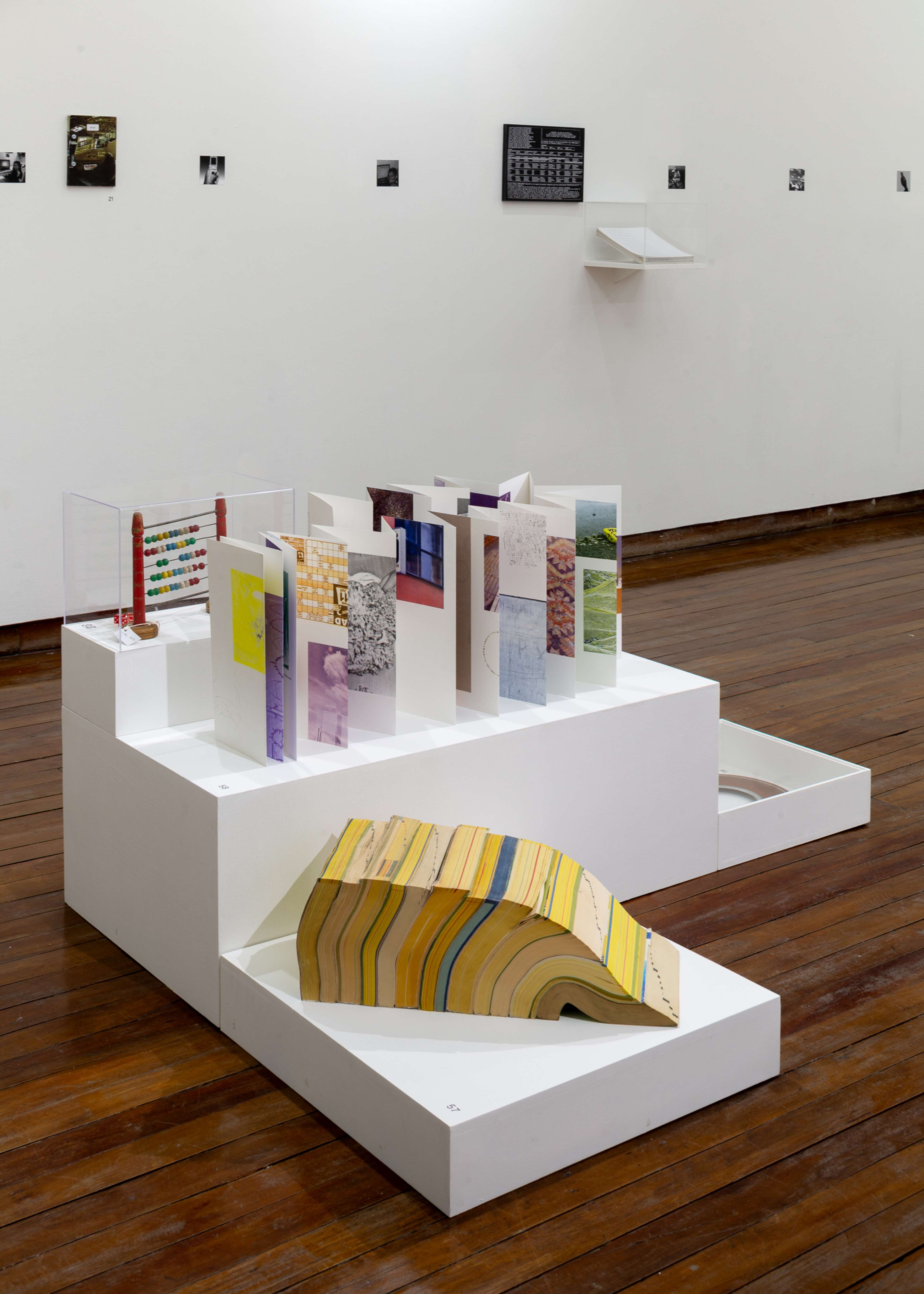 Installation view of Máquinas de aprendizaje, aprendizaje de máquinas, exhibition curated by Rodrigo de Araya and Otra Sinceridad, Galeria Macchina, Santiago de Chile, 2025.