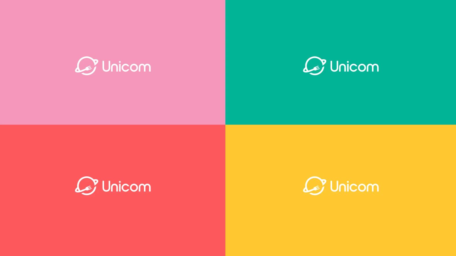 Variaciones del logotipo aplicadas sobre fondos de color institucional