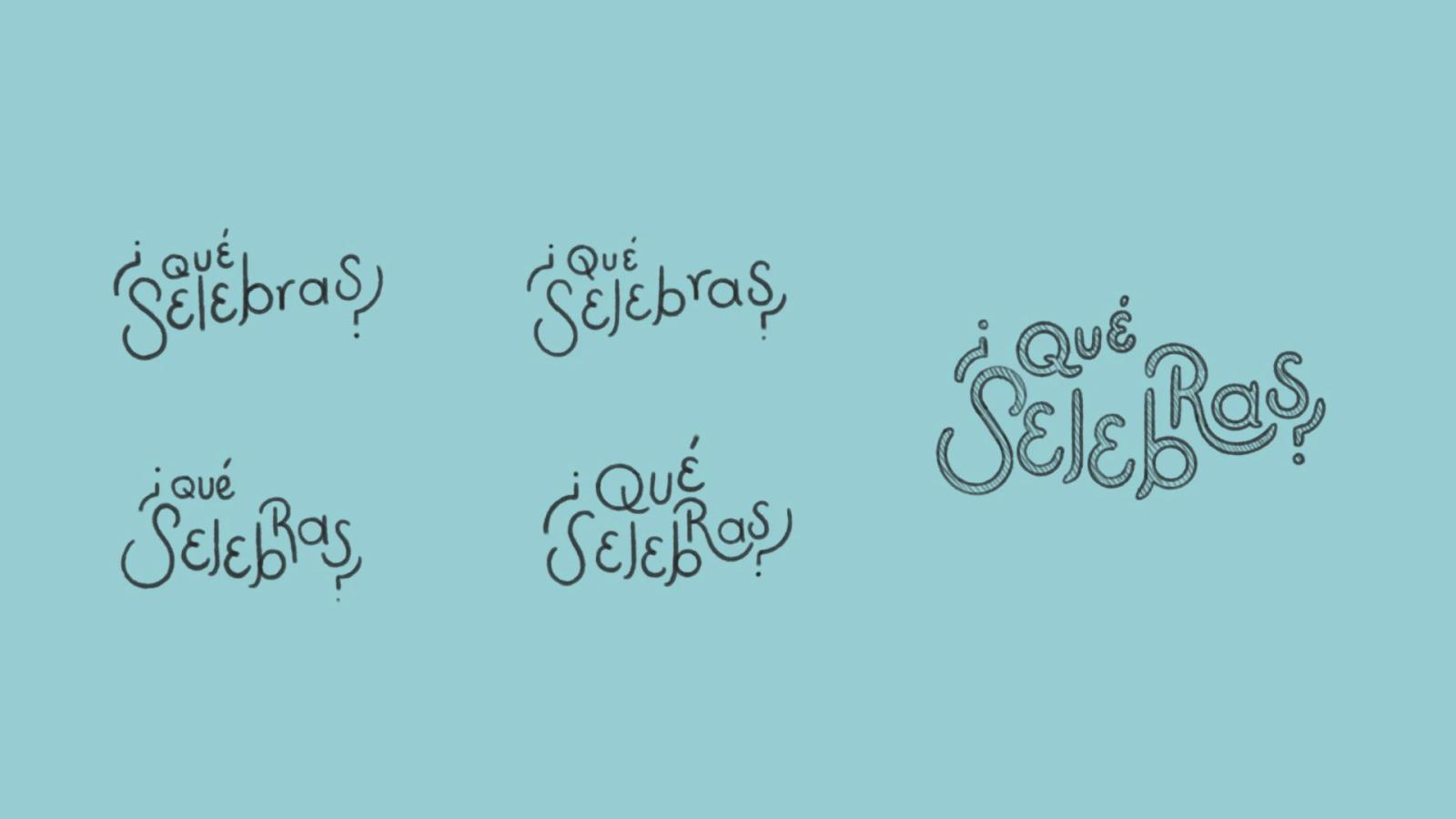 Creación del logotipo de Qué Selebras en fondo celeste