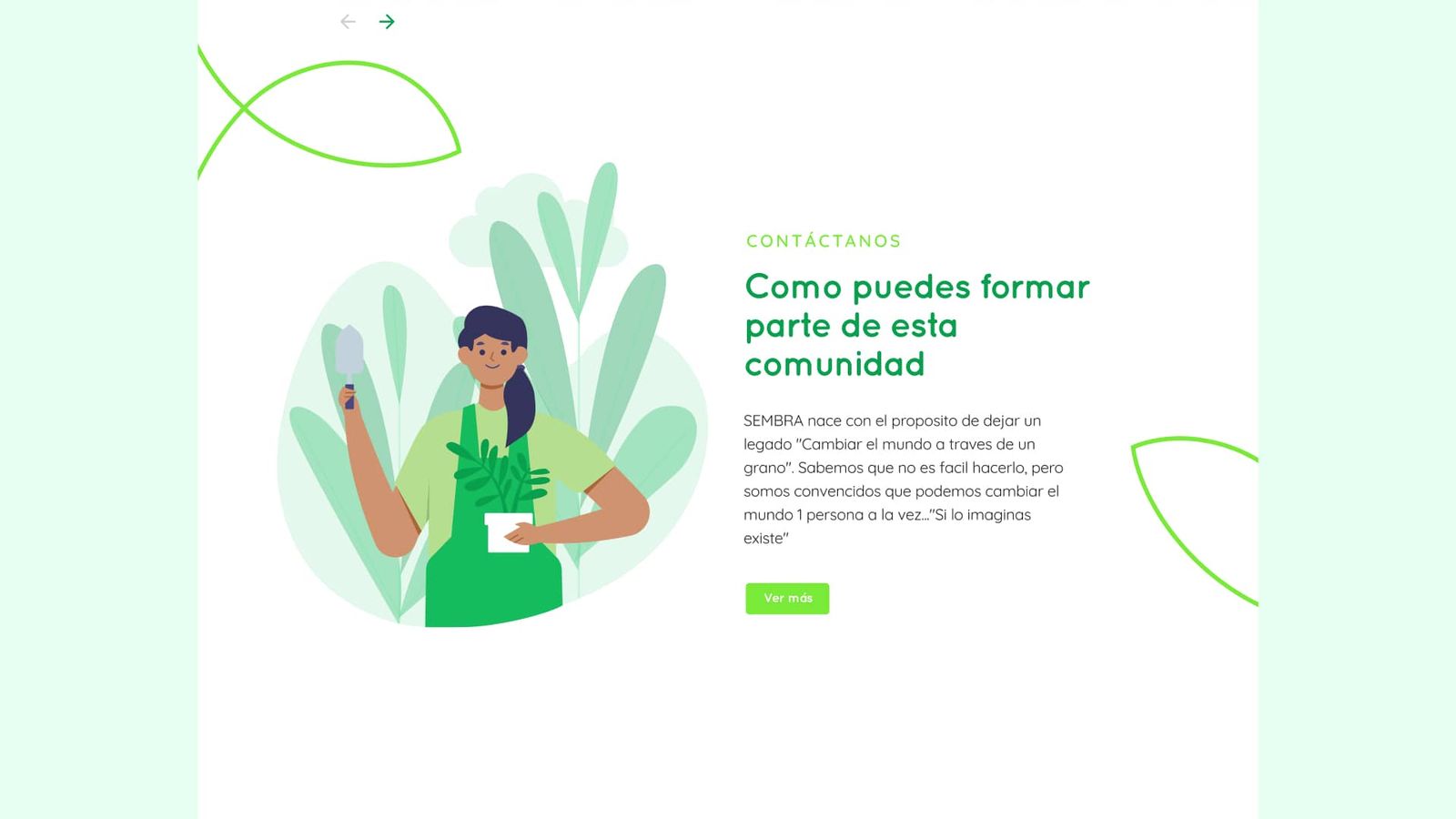 Ilustración de mujer cuidando una planta, únete a la comunidad de Sembrá