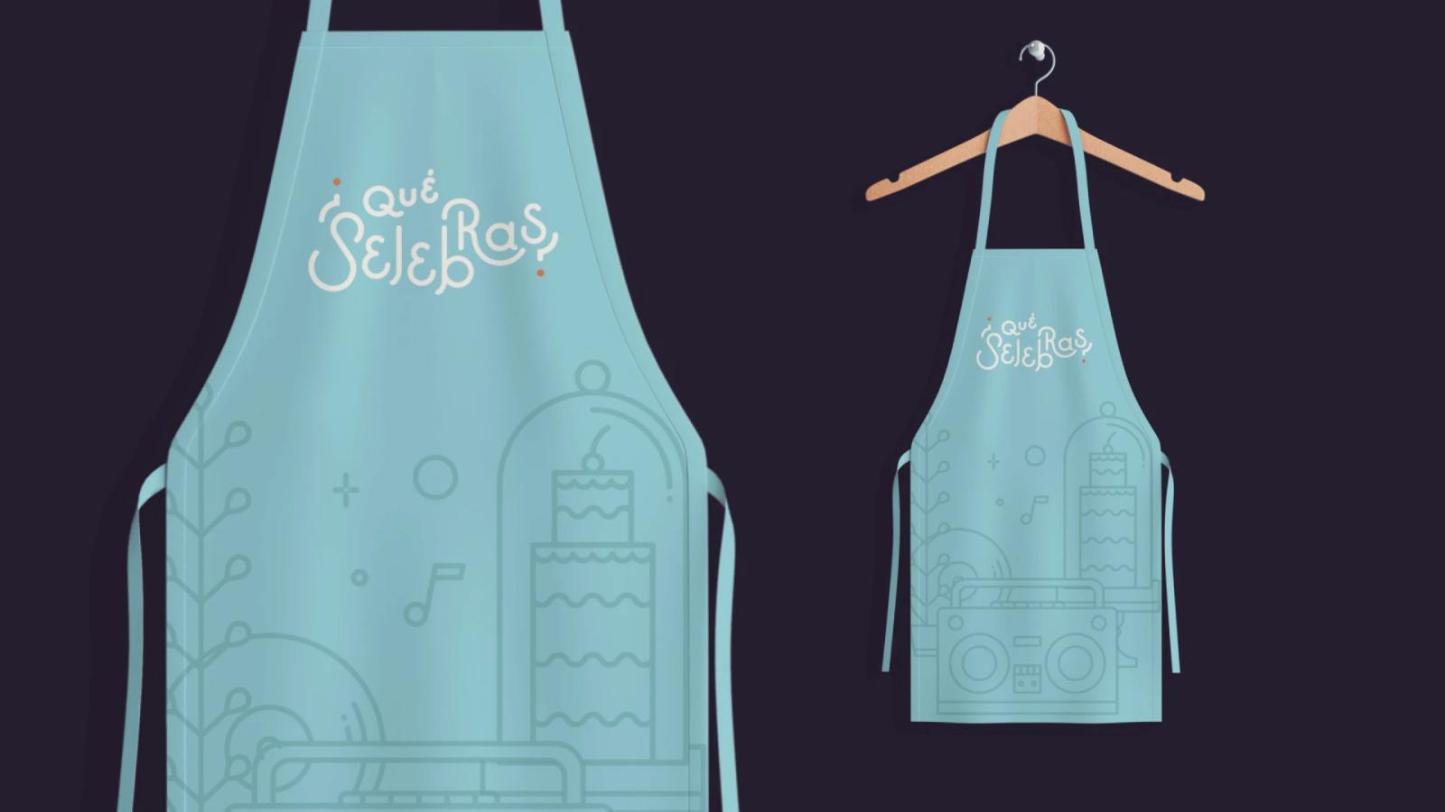 Mandil de cocina con aplicación de marca Qué Selebras