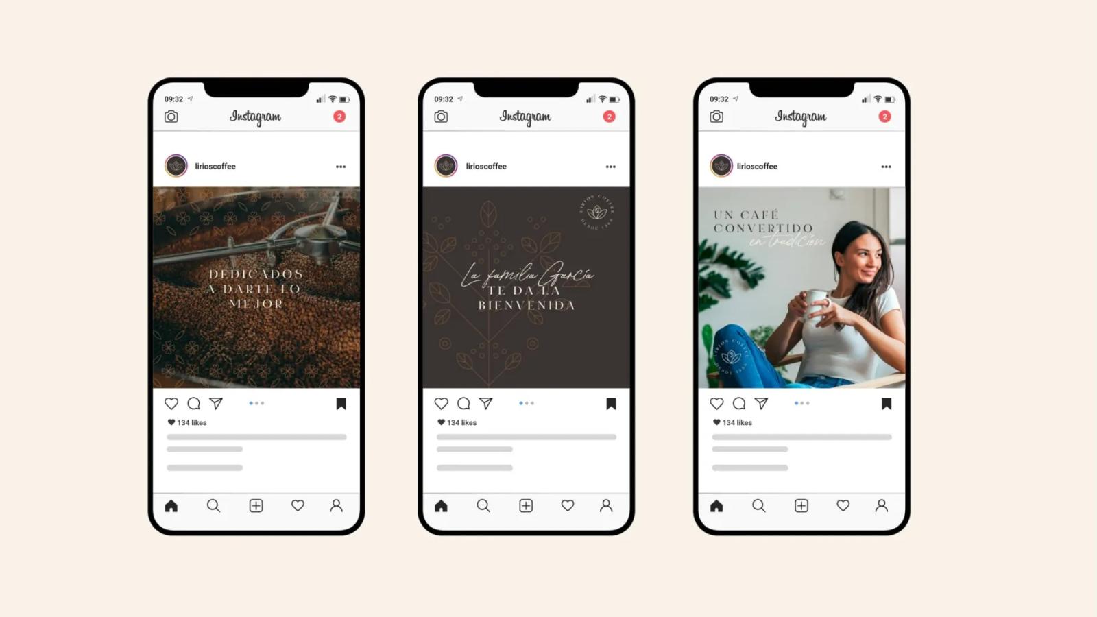 Interfaz de red social de la marca visualizada en smartphone