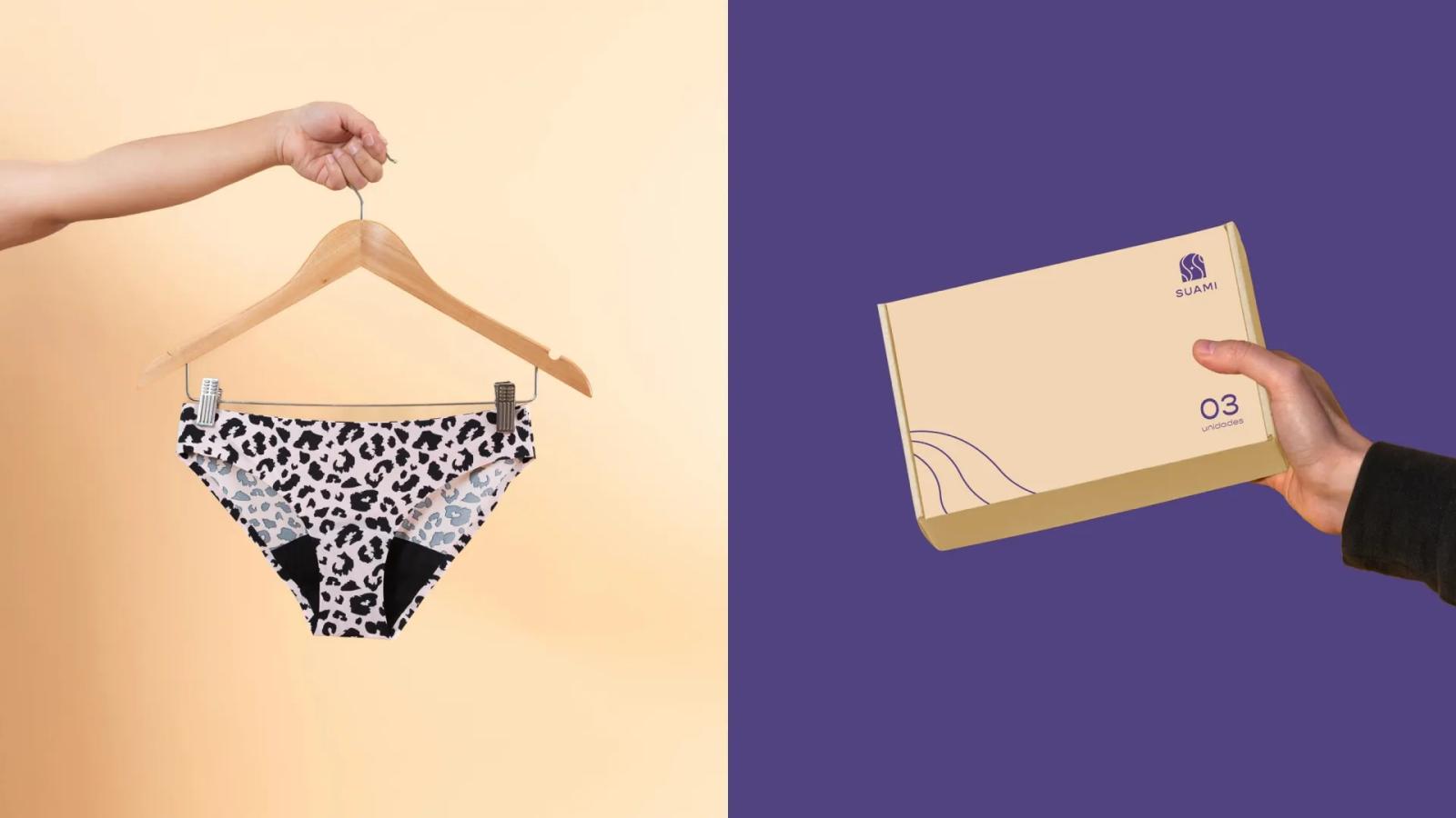 Producto de ropa presentado junto a empaque y empaque de marca