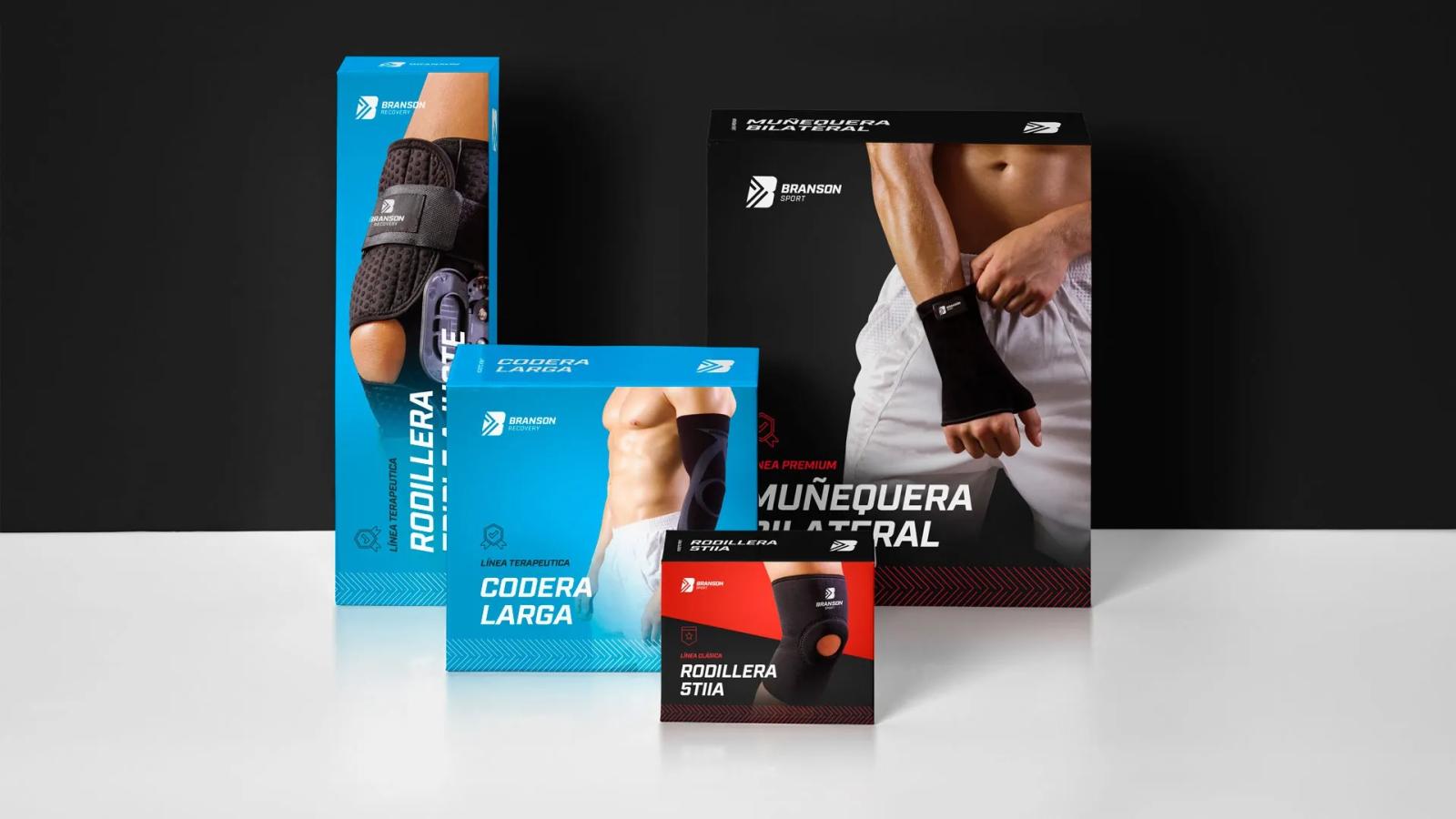 Material promocional deportivo con identidad visual Branson Sport