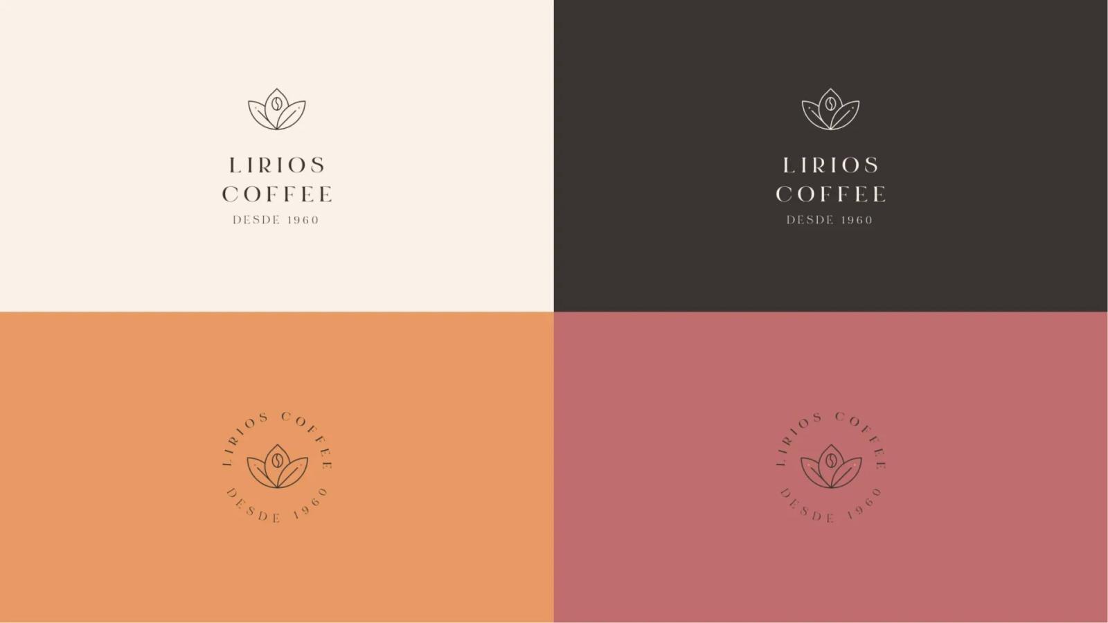 Variaciones de logotipo y sistema visual de marca de café