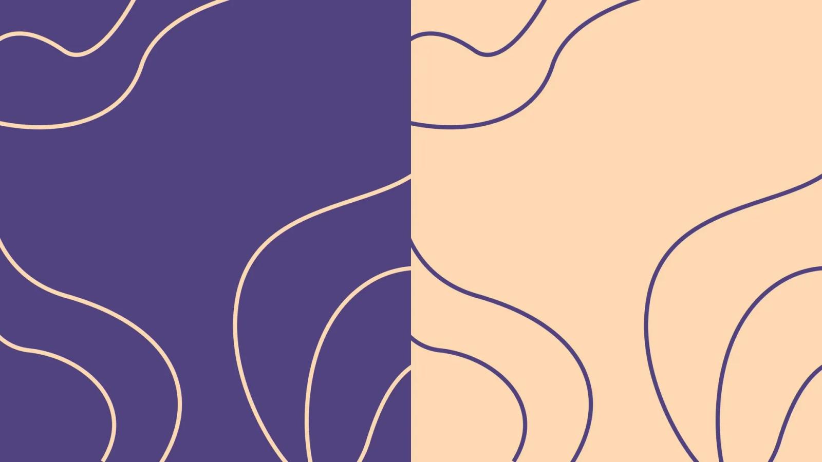 Patrones gráficos orgánicos en colores de la identidad visual