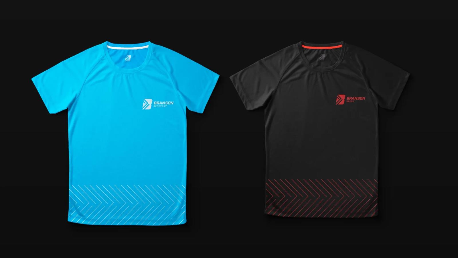 Camisetas deportivas con aplicación de marca Branson Sport
