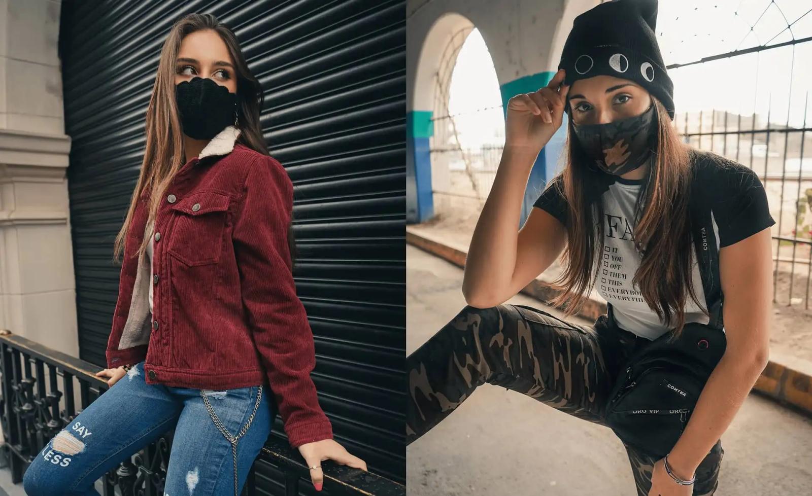 Dos modelos de moda urbana posando en espacio industrial
