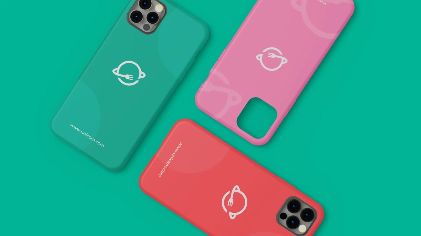 Fundas de teléfono con diseño de marca en diferentes colores