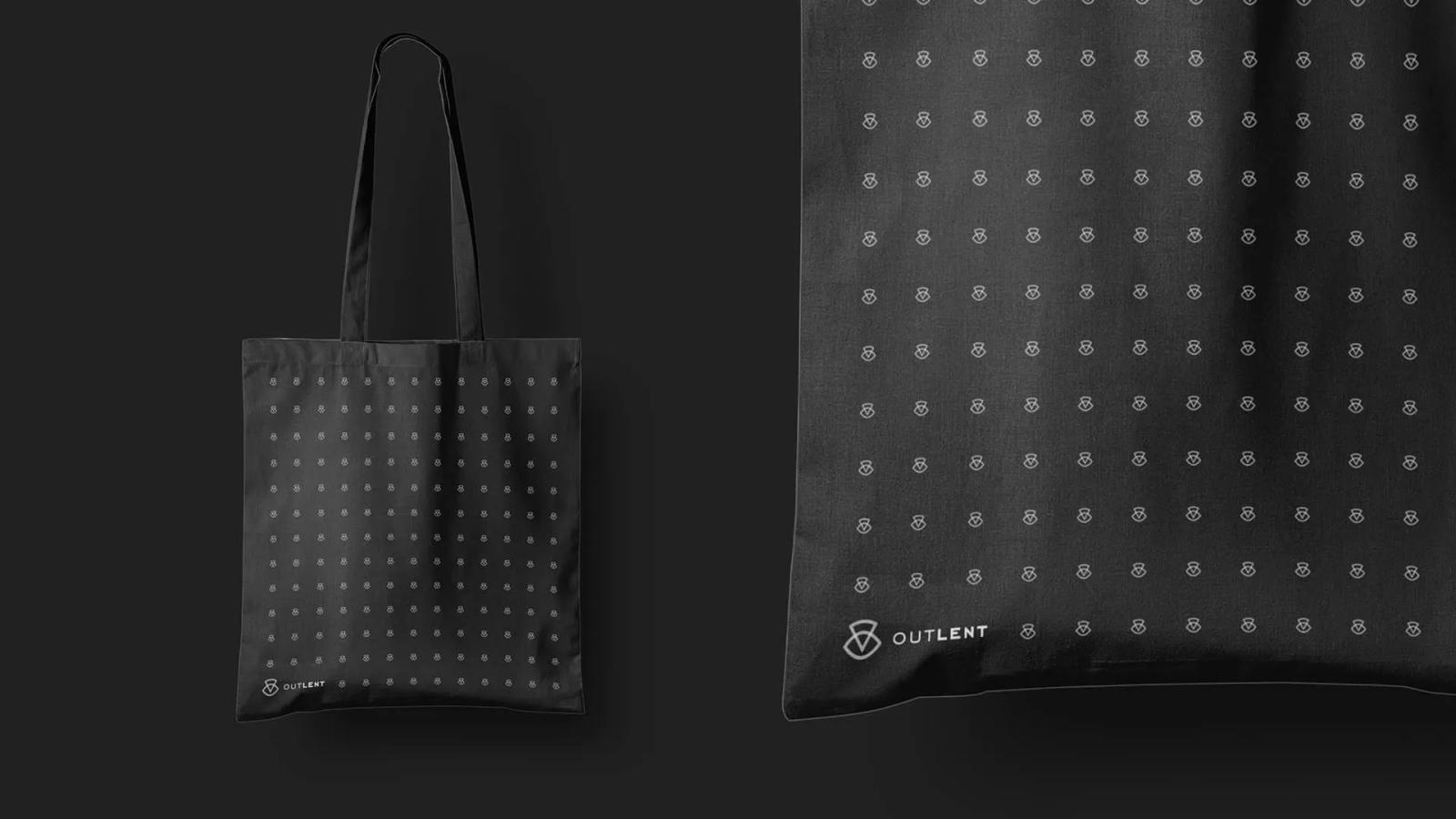 Bolsas reutilizables de marca con patrón gráfico
