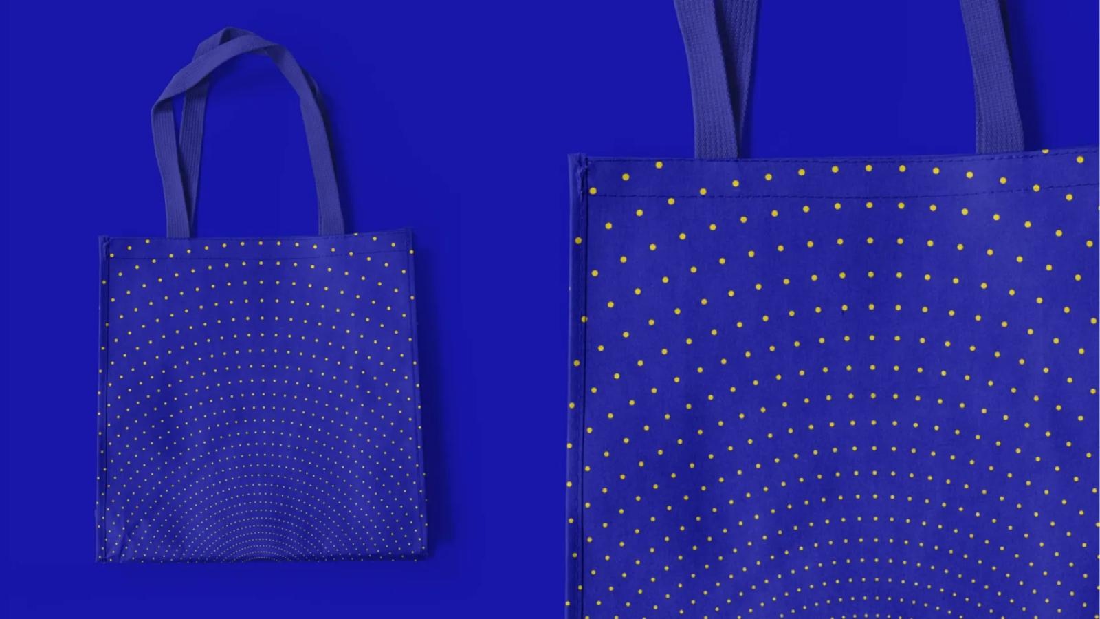 Tote bag corporativo con aplicación de identidad visual de la marca Scalin
