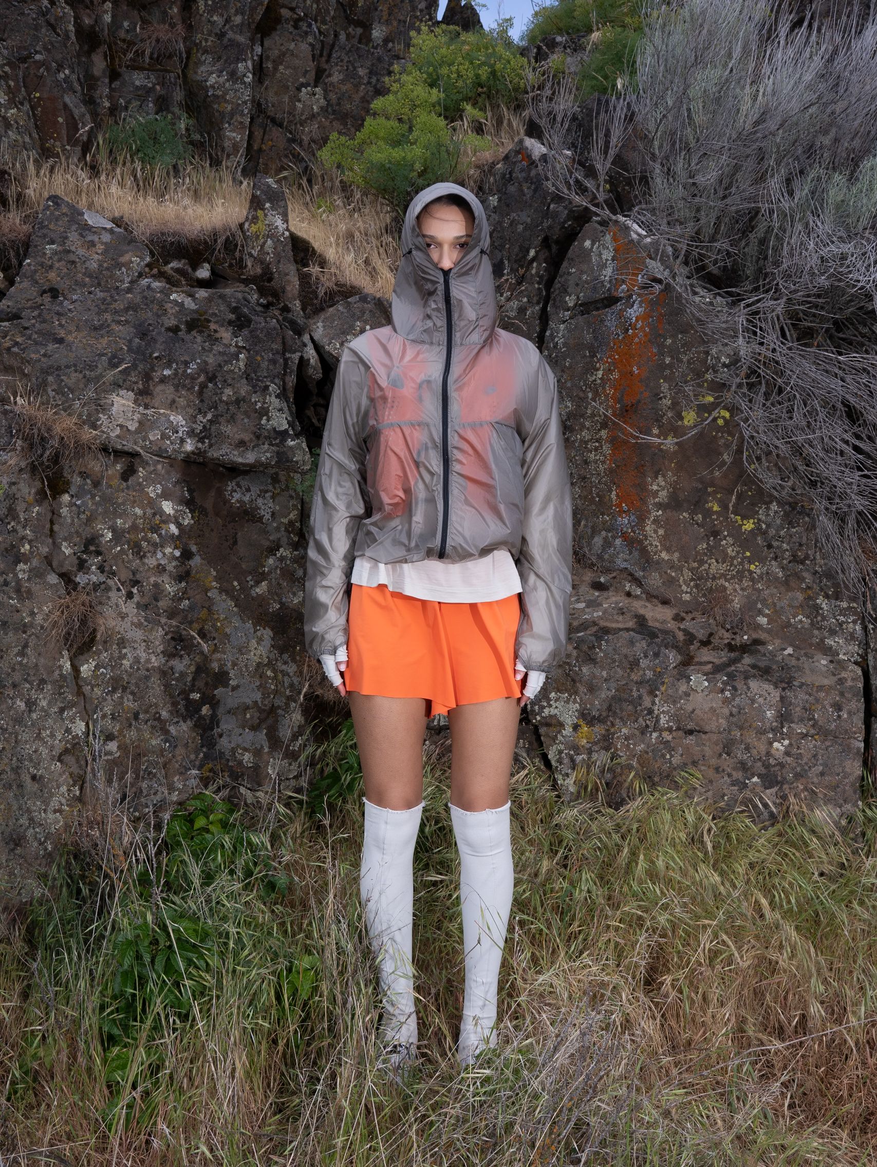 【Anyone more】Lucky Nylon Hooded Shirt Windbreaker Jacket common unique