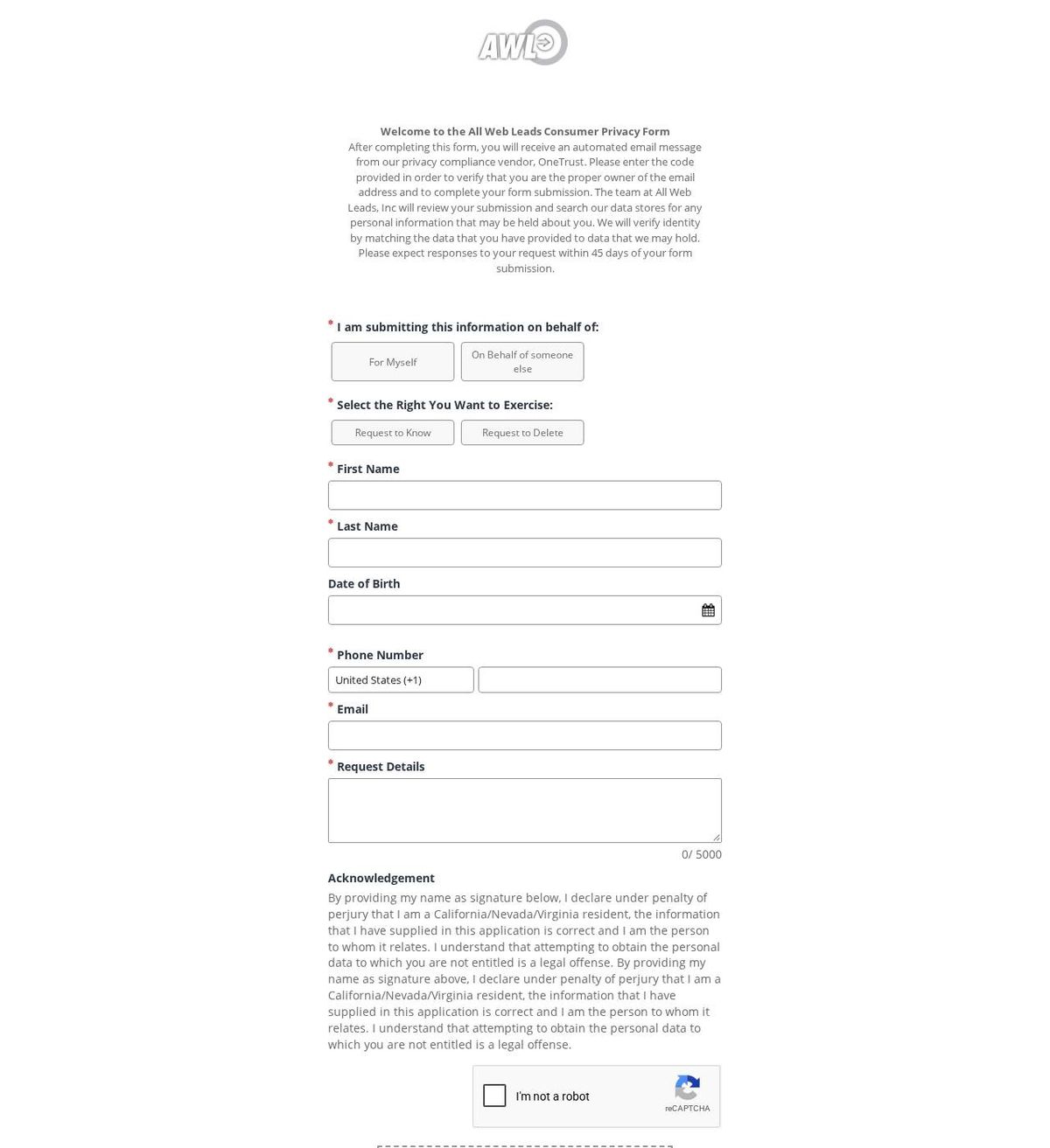 AWL's opt-out page, captured 23 Oct 2026