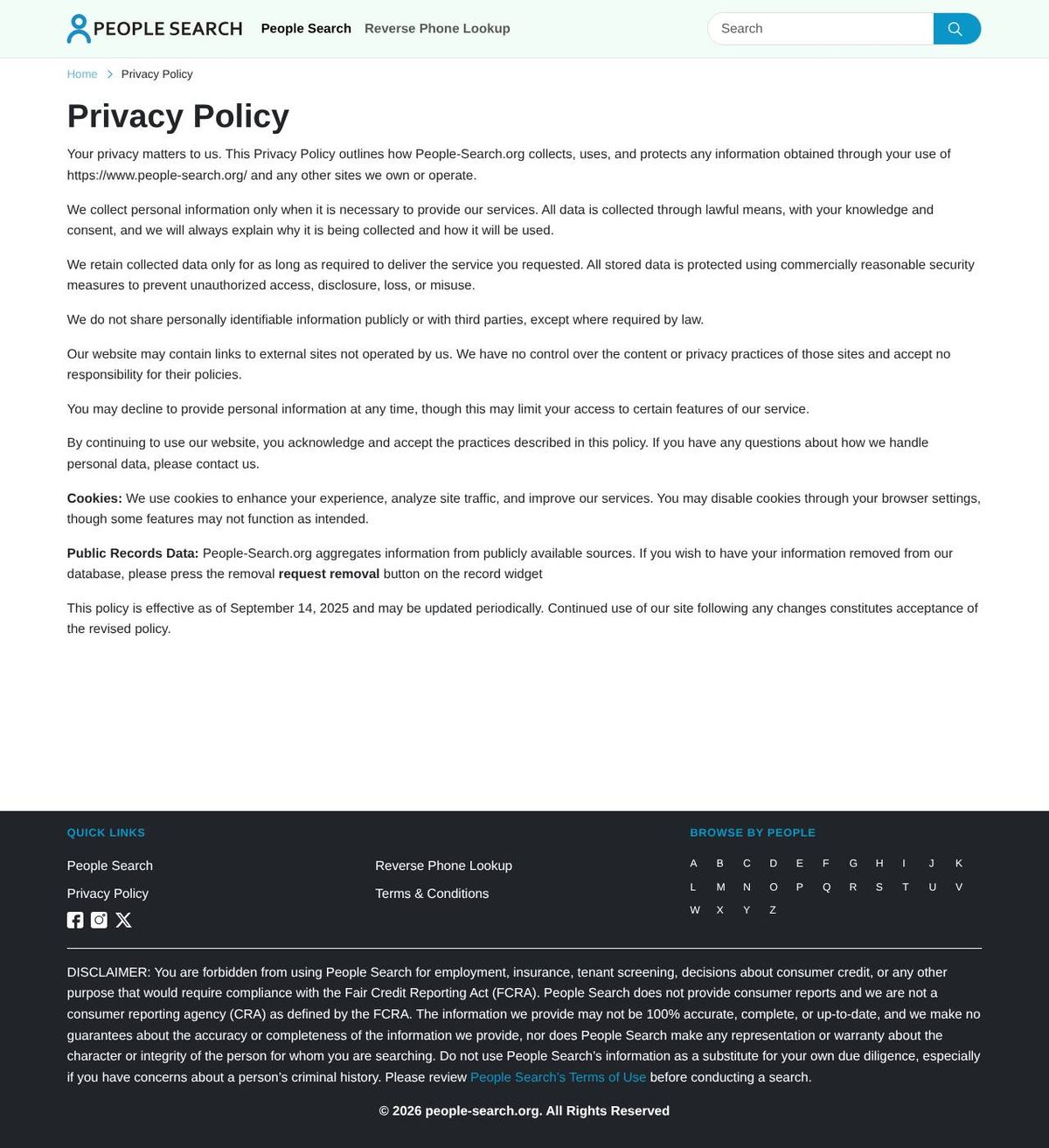 People-Search.org's opt-out page, captured 23 Oct 2026