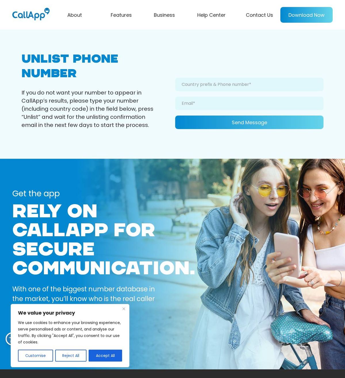 CallApp Software Ltd.'s opt-out page, captured 23 Oct 2026
