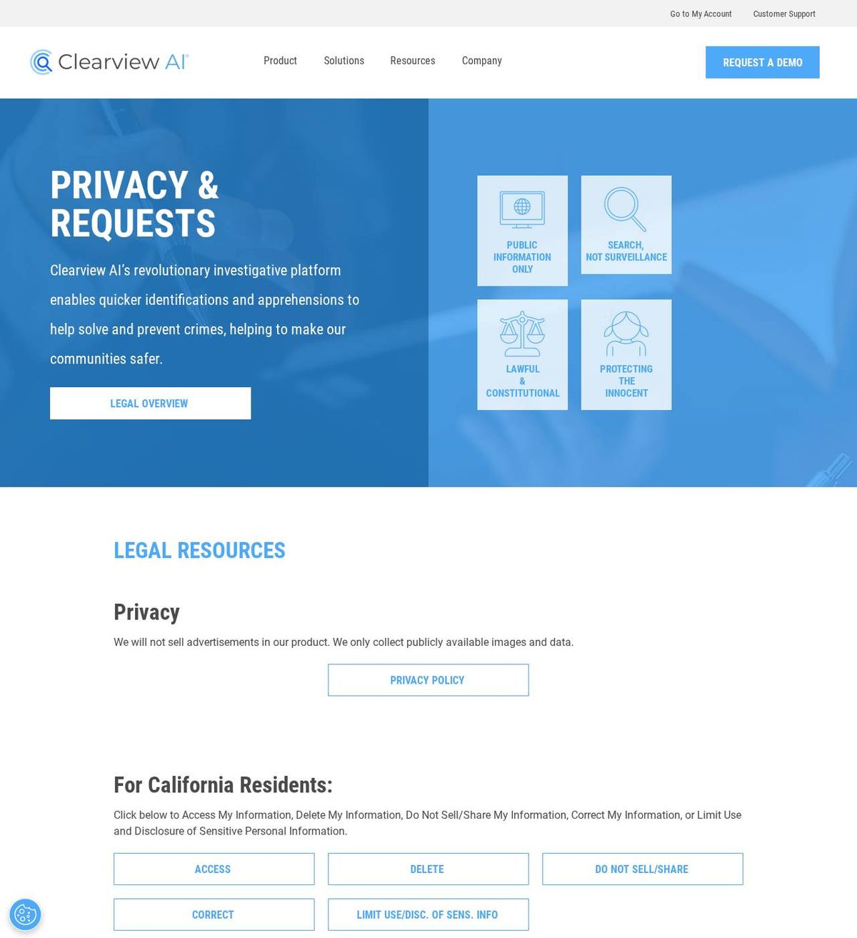 Clearview AI's opt-out page, captured 23 Oct 2026