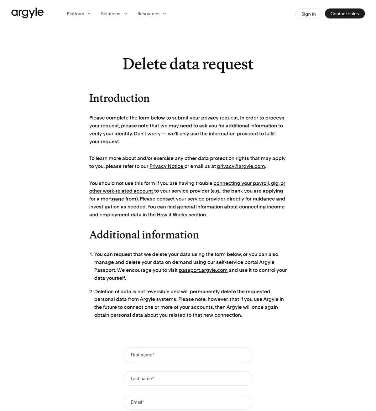 Argyle's opt-out page, captured 23 Oct 2026