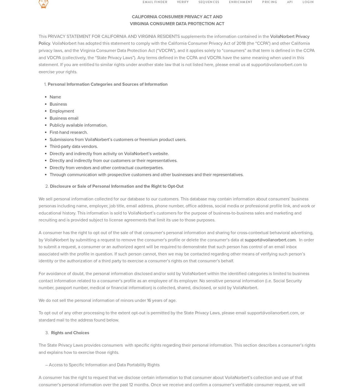 VoilaNorbert's opt-out page, captured 23 Oct 2026