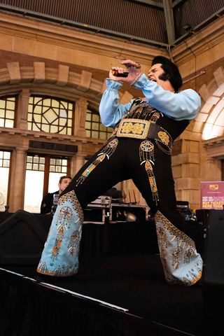 Elvis impersonator at Sydney's Central Station
