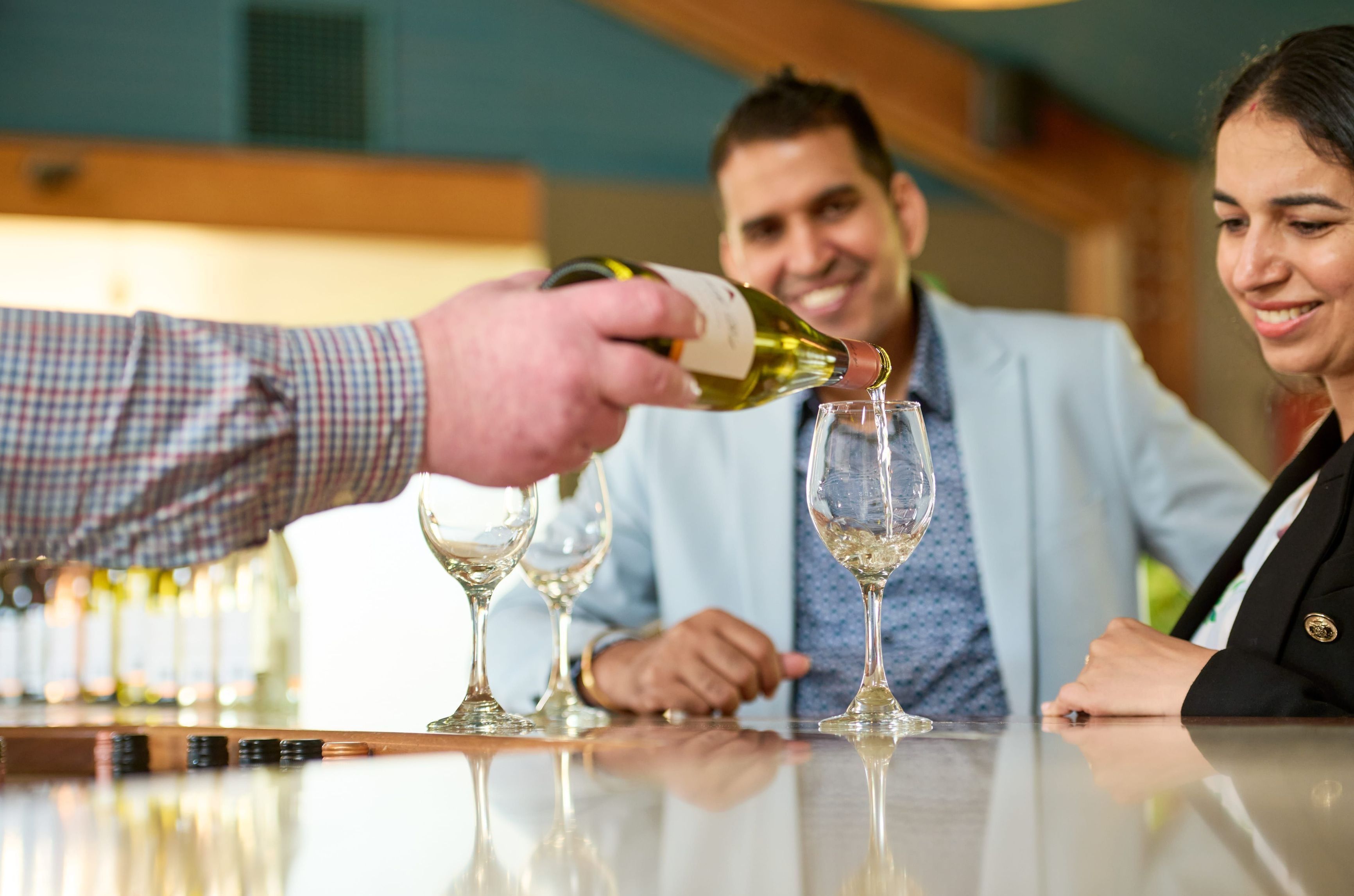 Couple wine tasting