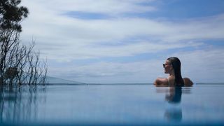 Woman in swimming pool at Mollymook resort