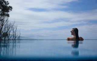 Woman in swimming pool at Mollymook resort
