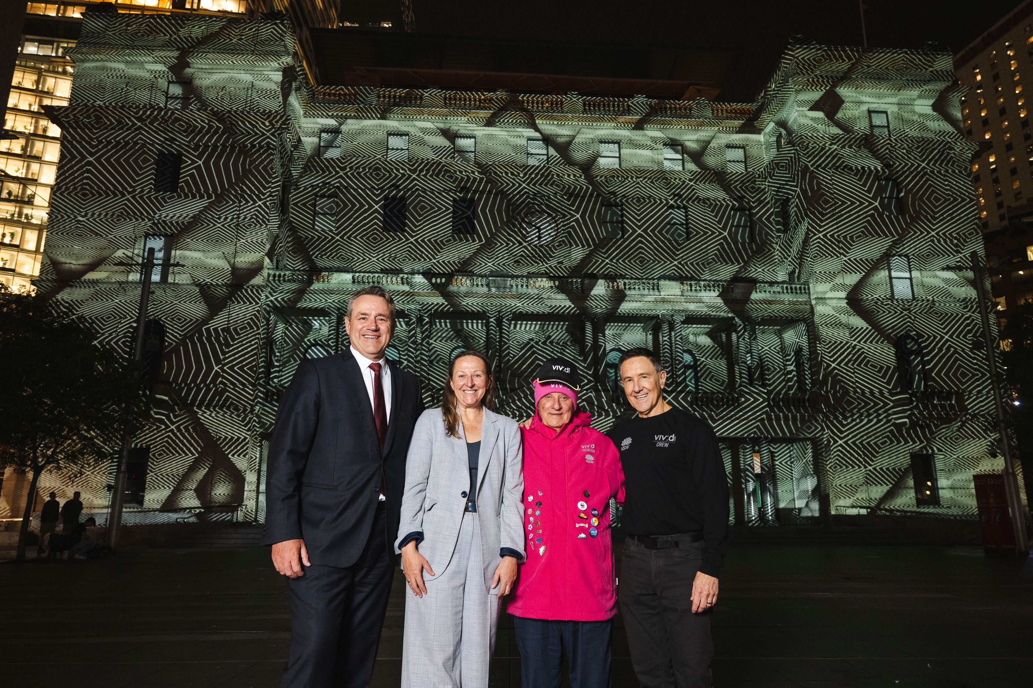 NSW Government representatives meet Vivid Sydney volunteer