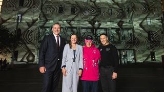 NSW Government representatives meet Vivid Sydney volunteer