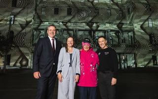 NSW Government representatives meet Vivid Sydney volunteer