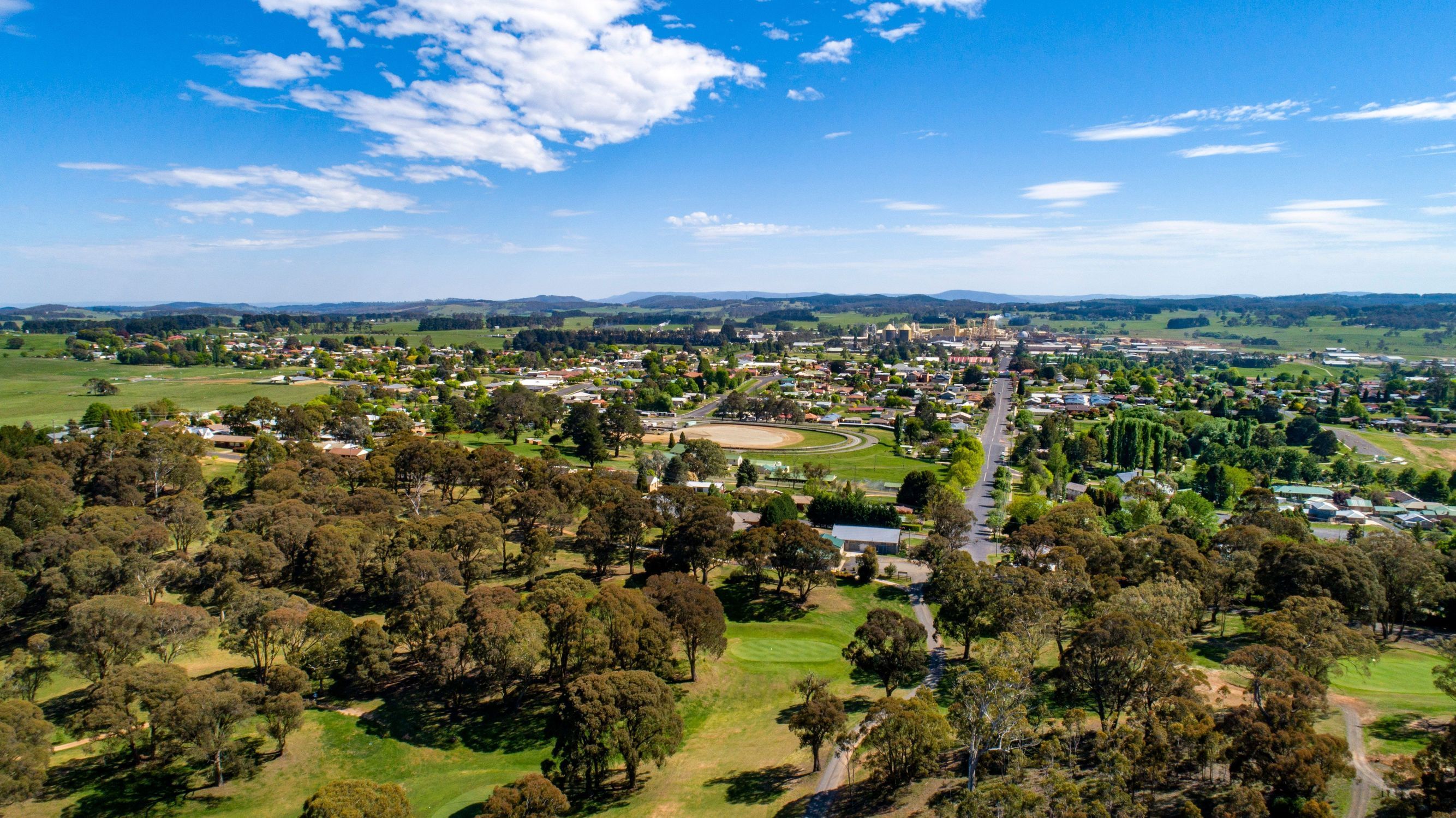 Aerial view of Oberon in Central NSW