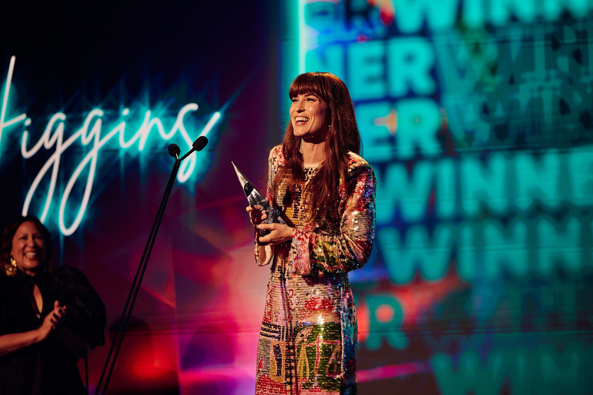 Singer Missy Higgins accepts an ARIA award