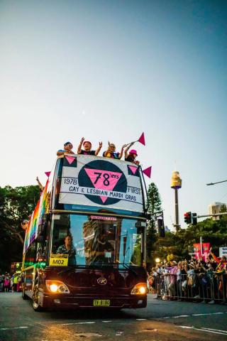 78ers bus at Sydney Gay and Lesbian Mardi Gras
