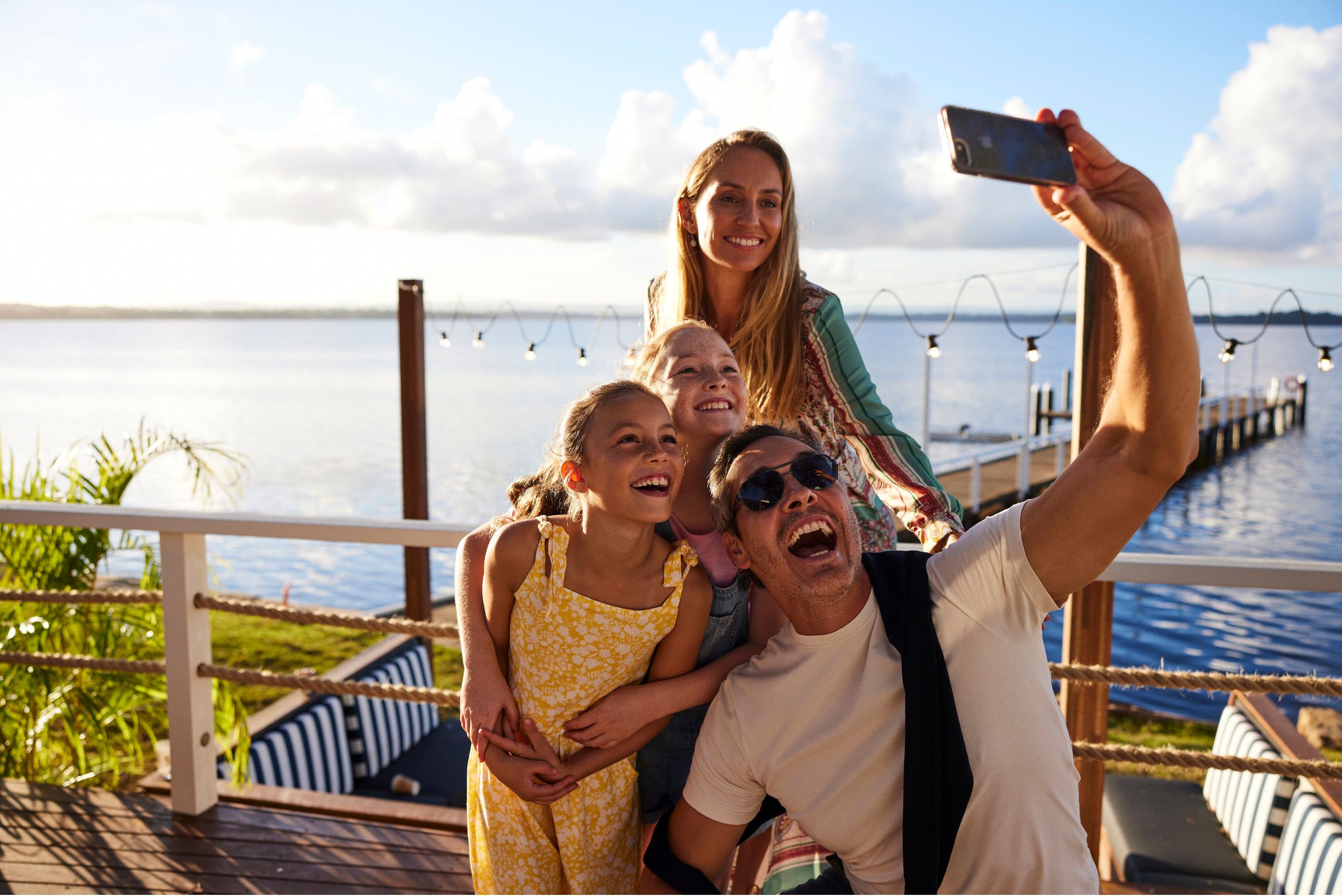 Family taking selfie at Toukley