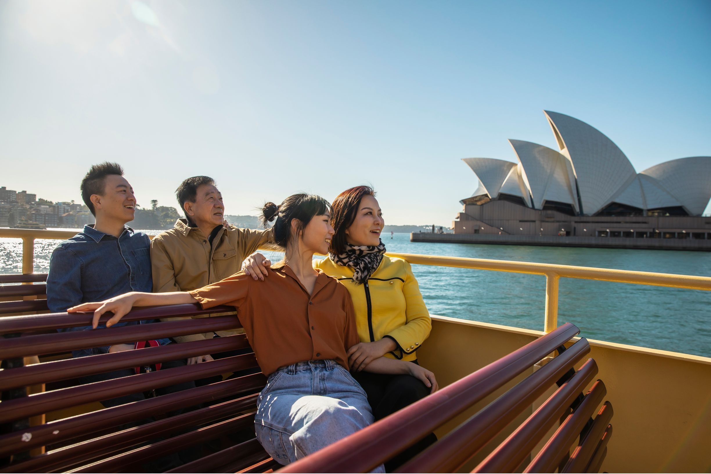Chinese family on Sydney ferry