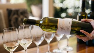 Hand pouring Margan wine