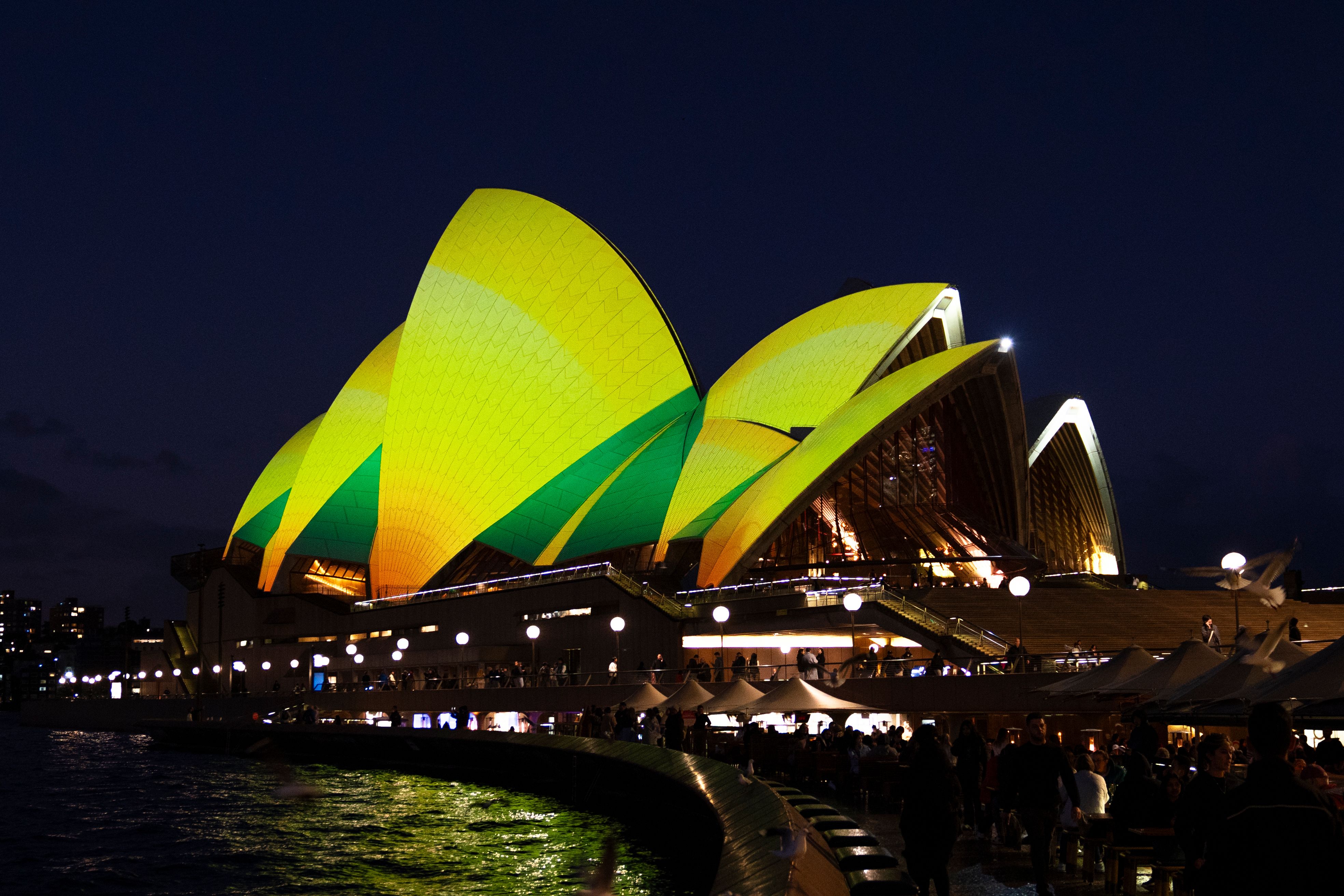 Sydney Opera House green and gold