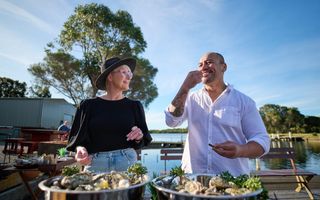 Visitors at Jim Wild's Oysters
