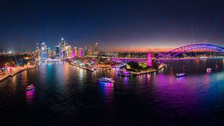Aerial view of Vivid Sydney 2026