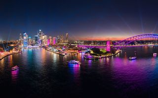 Aerial view of Vivid Sydney 2026