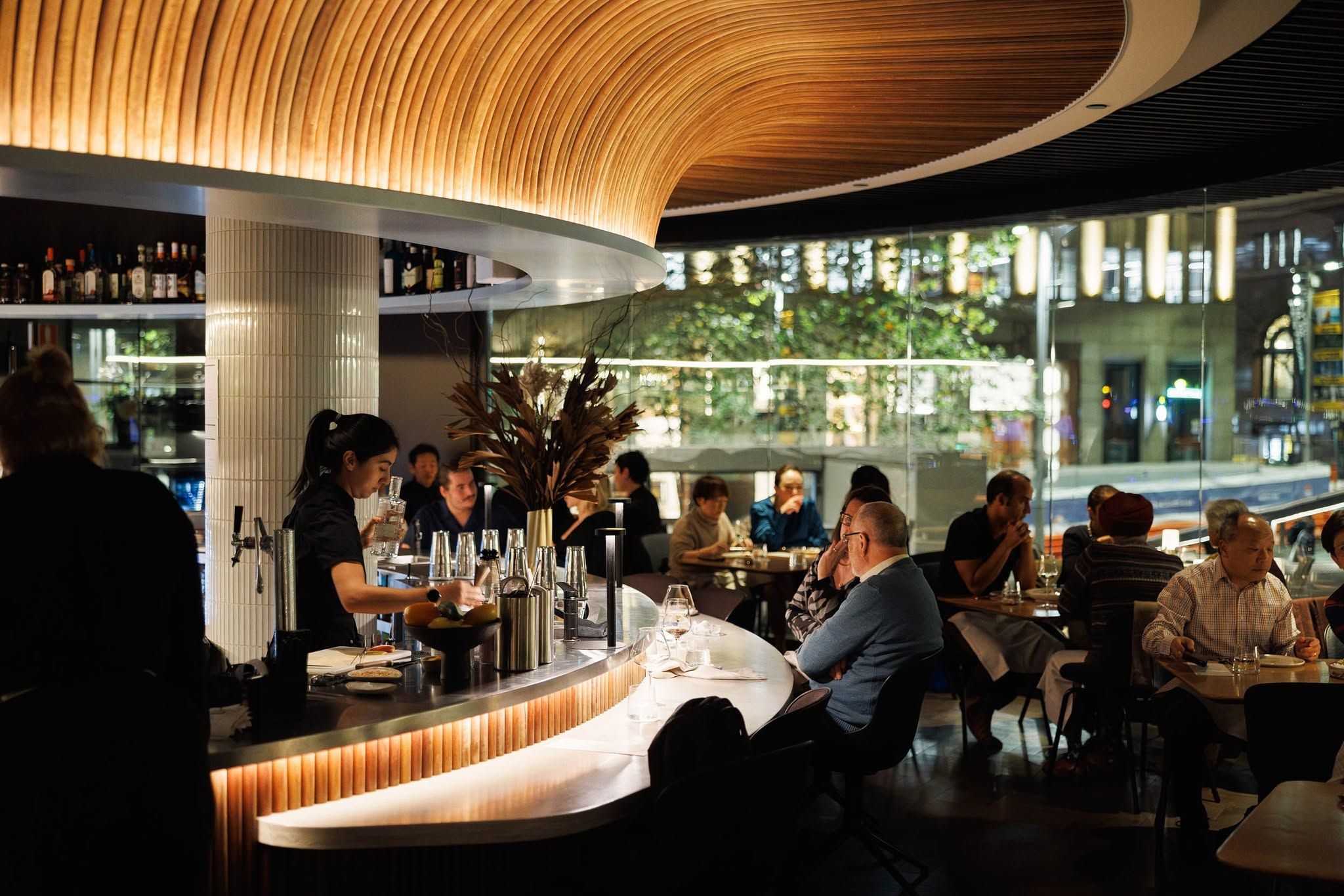 Diners at Aalia Restaurant in Sydney's Martin Place