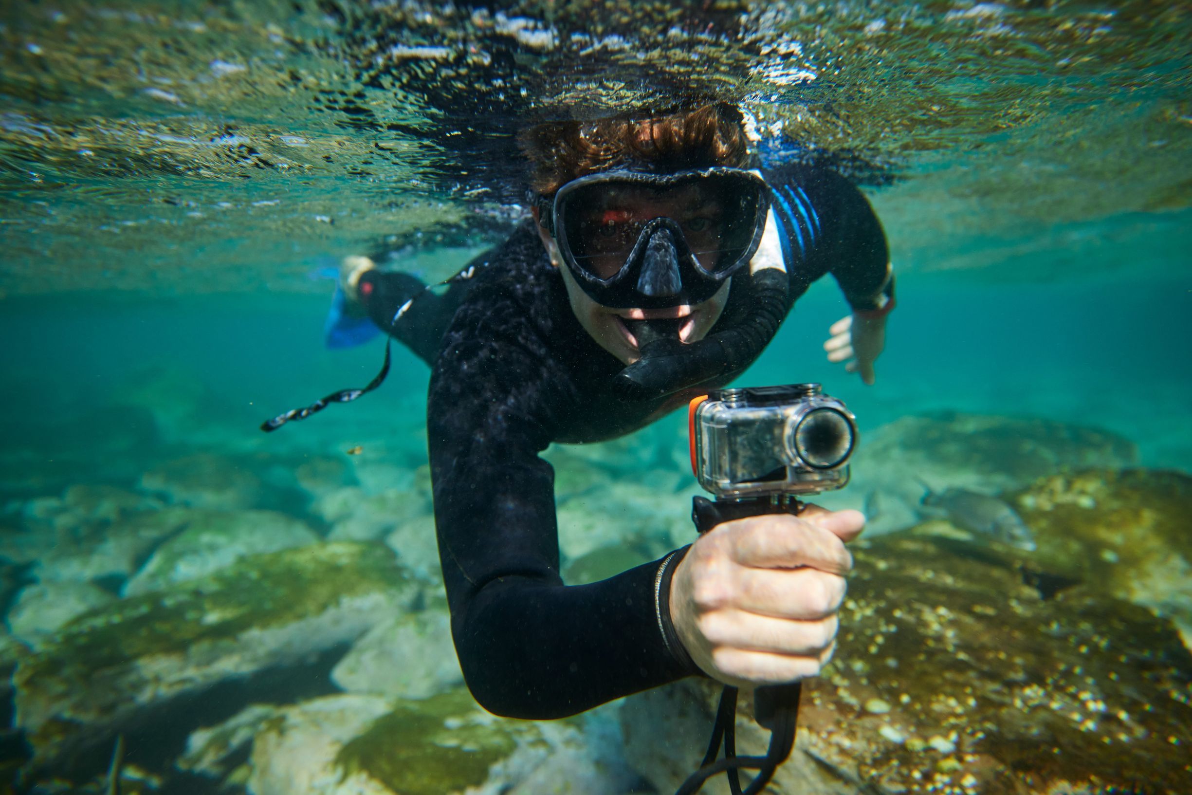 Visitor enjoying underwater ecotourism experience