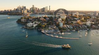 Aerial view over the iconic Sydney Harbour