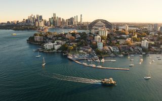 Aerial view over the iconic Sydney Harbour
