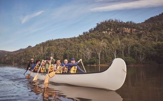 Group canoeing in Kangaroo Valley