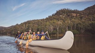 Group of people canoeing in Kangaroo Valley