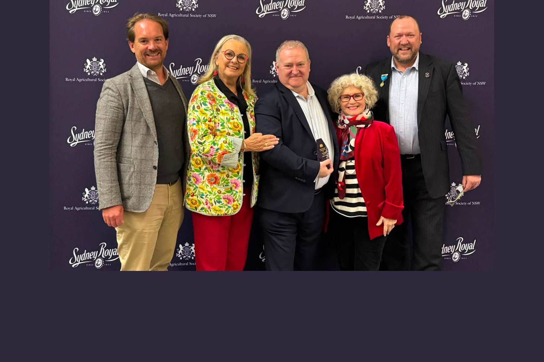 Dr Sam Walker, Lyndey Milan OAM, William Wilson, Sally Evans and Angus Barnes