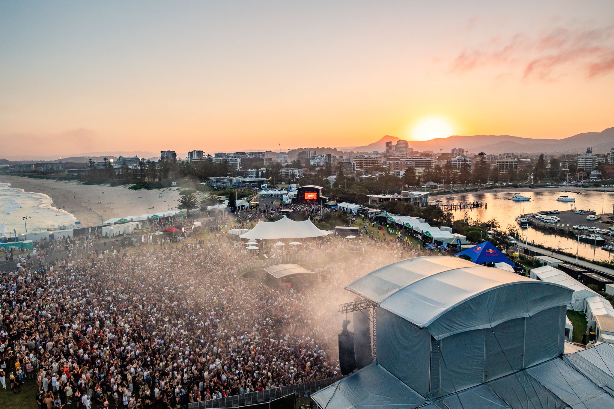 Aerial view of Yours & Owls Festival